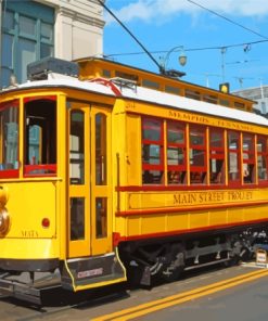 Yellow Streetcar Paint By Numbers