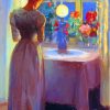 Young Girl In Front Of A Lighted Lamp Anna Ancher Paint By Numbers