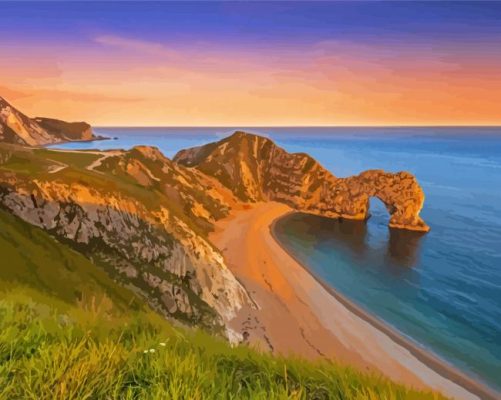 Aesthetic Jurassic Coast Landscape Paint By Numbers