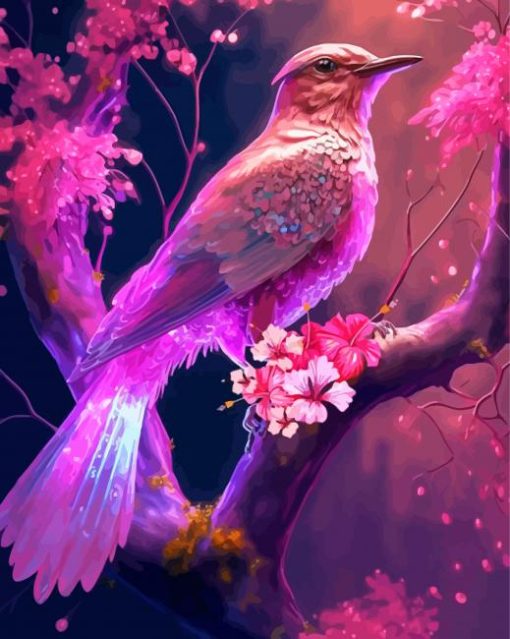 Aesthetic Purple Bird Paint By Numbers