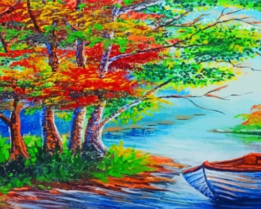 Autumn Boat Paint By Numbers