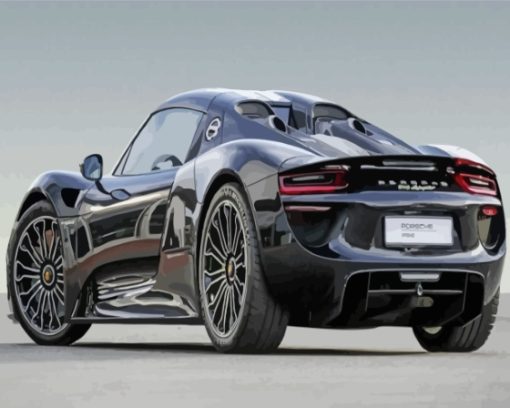 Black Porsche 918 Paint By Numbers