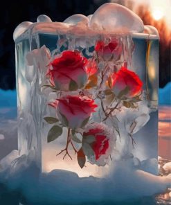 Bue Frozen Roses Paint By Numbers