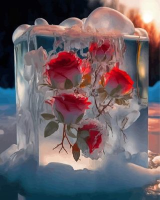 Bue Frozen Roses Paint By Numbers