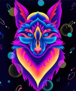 Colorful Neon Fox Paint By Numbers