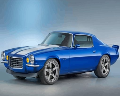 Cool 1970 Camaro Z28 Blue Paint By Numbers