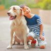 Cute Boy And Labrador Retriever Paint By Numbers