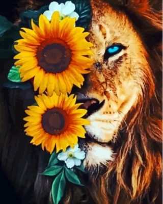 Floral Lion Paint By Numbers