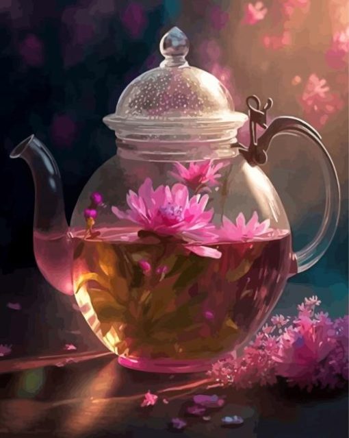 Floral Tea Paint By Numbers