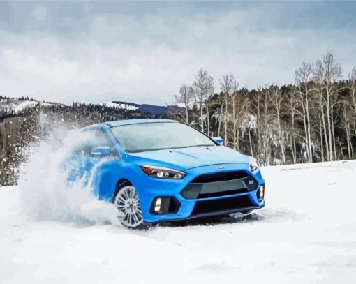 Ford Focus Drifting In The Snow Paint By Numbers