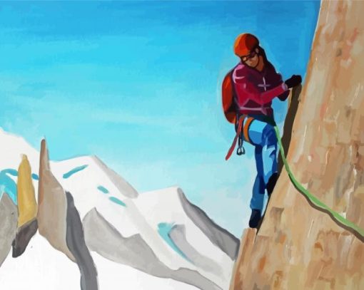 Girl Climbing Mountain Art Paint By Numbers