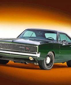 Green 1968 Dodge Charger Paint By Numbers