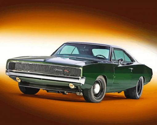 Green 1968 Dodge Charger Paint By Numbers