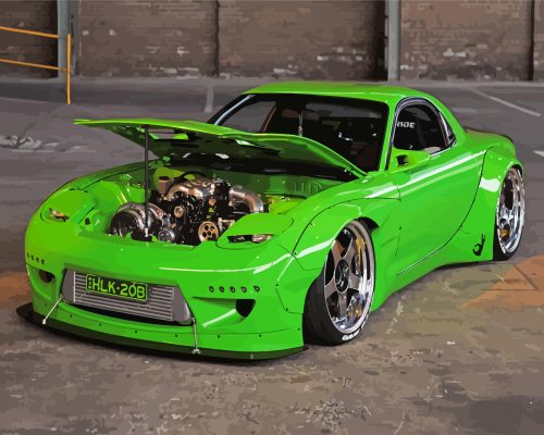 Green Mazda Rx7 Paint By Numbers