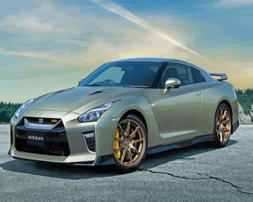 Grey Skyline Gtr Car Paint By Numbers