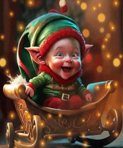 Happy Baby Christmas Elf Paint By Numbers