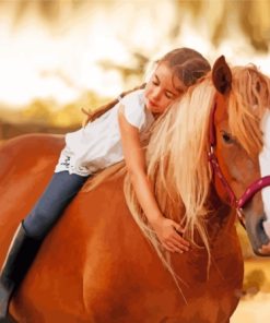 Little Girl On Horse Paint By Numbers