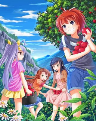 Non Non Biyori With Apples Paint By Numbers