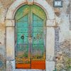 Old Italian Blue Wooden Door Paint By Numbers