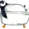 Penguin In Bathroom Paint By Numbers