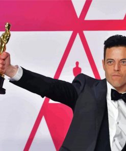 Rami Malek With Oscar Paint By Numbers