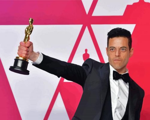 Rami Malek With Oscar Paint By Numbers