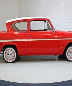 Red Ford Anglia Paint By Numbers