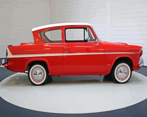 Red Ford Anglia Paint By Numbers