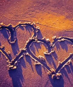 Sand Hearts On Beach Paint By Numbers