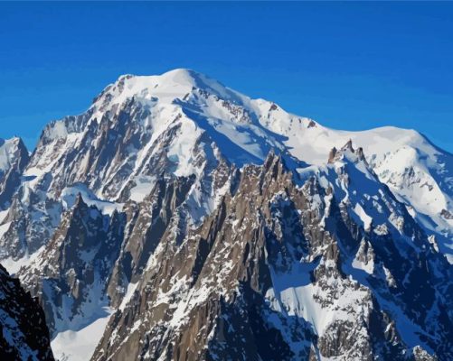 Snowy French Alps Mountain Paint By Numbers