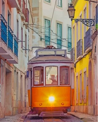 Street Lisbon Tram Paint By Numbers