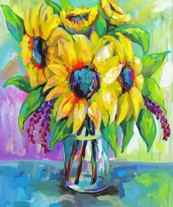 Sunflowers Vase Jeanette Vertentes Paint By Numbers