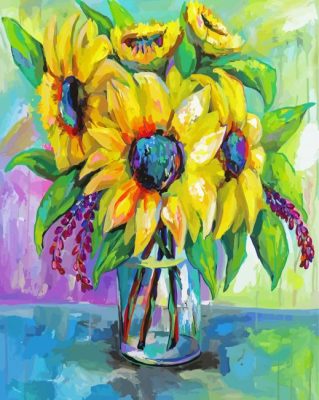 Sunflowers Vase Jeanette Vertentes Paint By Numbers