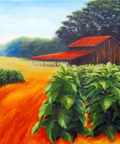 Tobacco Barn And Field Art Paint By Numbers