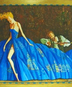 Woman In Blue Dress Roman Zaslonov Paint By Numbers