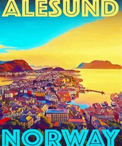 Alesund Norway Poster Paint By Numbers