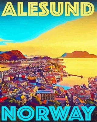 Alesund Norway Poster Paint By Numbers