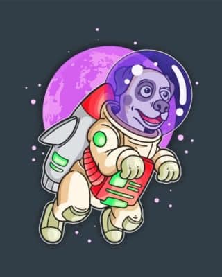 Astronaut Dog In Space Paint By Numbers