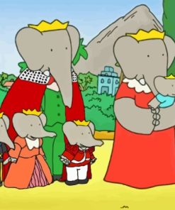 Babar The Elephant Family Paint By Numbers