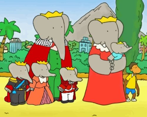 Babar The Elephant Family Paint By Numbers