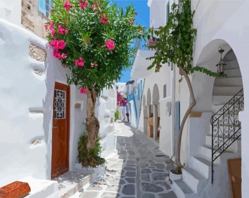 Beautiful Paros Island Paint By Numbers