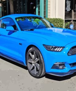 Blue Mustang Sport Car Paint By Numbers