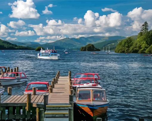 Bowness On Windermere Lakeland District Of Cambria Paint By Numbers