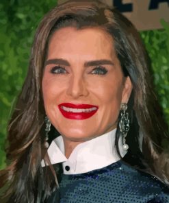 Brooke Shields With Red Lipstick Paint By Numbers