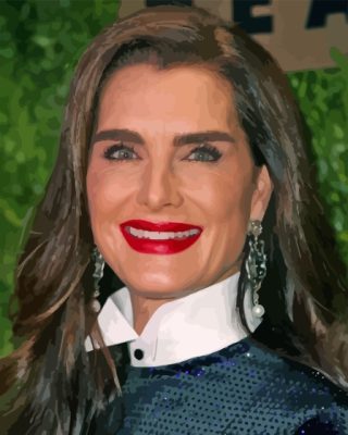 Brooke Shields With Red Lipstick Paint By Numbers