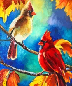 Cardinals Couple Abstract Paint By Numbers