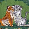 Cartoon Tigers In Love Paint By Numbers