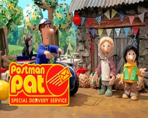 Characters From Postman Pat Paint By Numbers