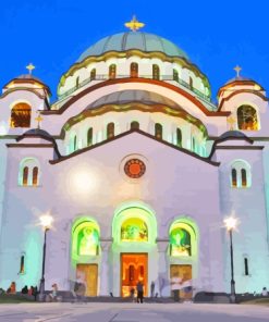 Church Of Saint Sava Paint By Numbers