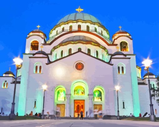 Church Of Saint Sava Paint By Numbers